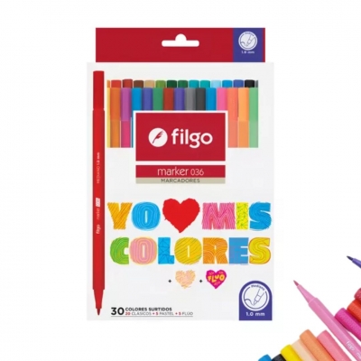 MARCADORES ESC PINTO X30 EN CAJA 1.0MM