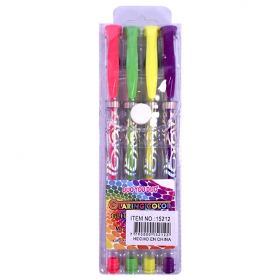 BOLIGRAFO GEL FLUO X 4 ESTUCHE