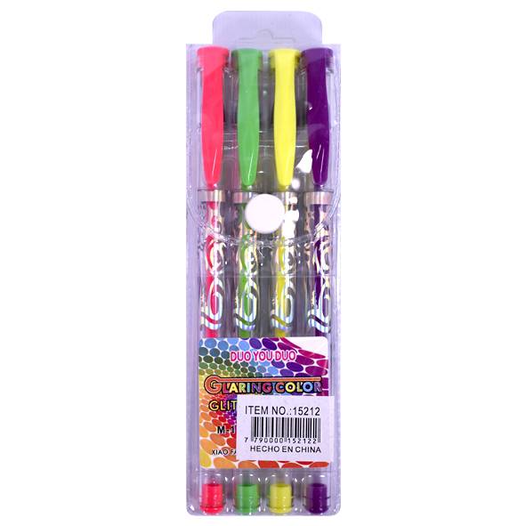 BOLIGRAFO GEL FLUO X 4 ESTUCHE