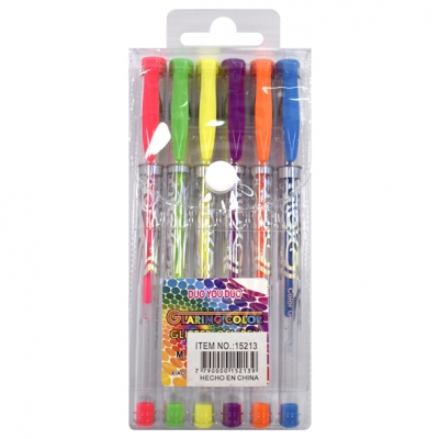 BOLIGRAFO GEL GLITTER X 6U ESTUCHE