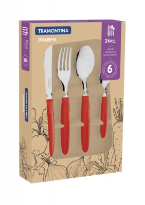 JGO CUBIERTOS X24   ROJO IPANEMA
