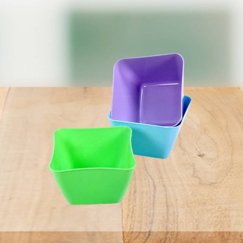 BOWL CEREALERO CUADRADO 12X12X8CM COL