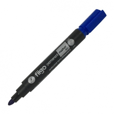 MARCADOR PERM AZUL PTA RED