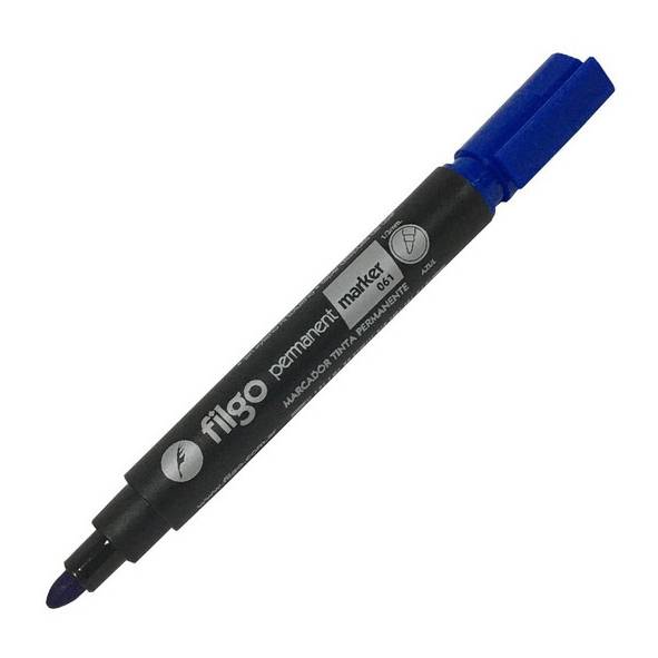 MARCADOR PERM AZUL PTA RED