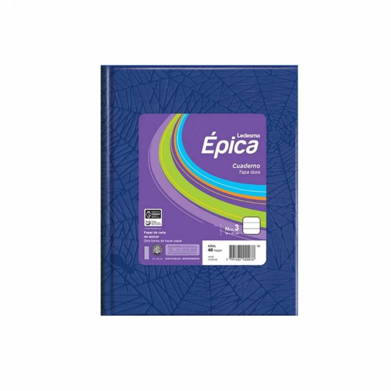 CUAD T/D EPICA 16X21 FORR AZUL 48HJ RAY