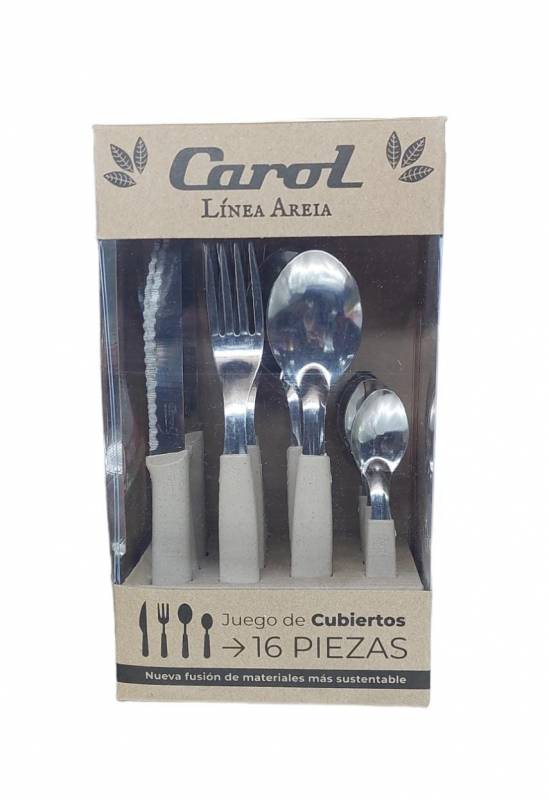 JGO CUBIERTOS X16 BEIGE AREIA E/CAJA