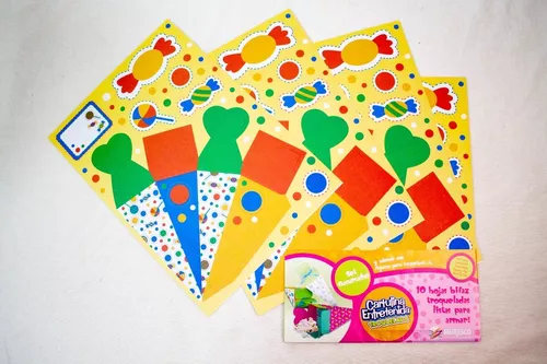 CARTULINA TROQUELADA CONO ESTRELLAS X10