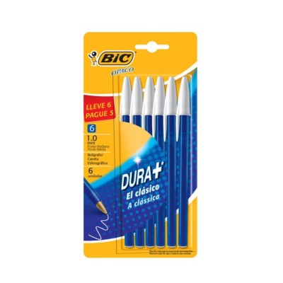 BOLIGRAFO OPACO AZUL BLISTER X6