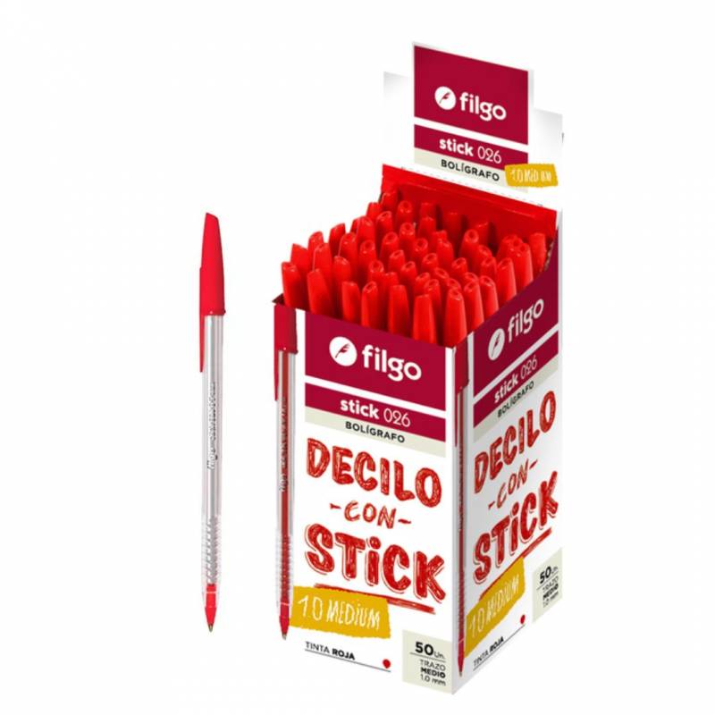 BOLIGRAFO STICK CLASICO 024 1.0 ROJ0