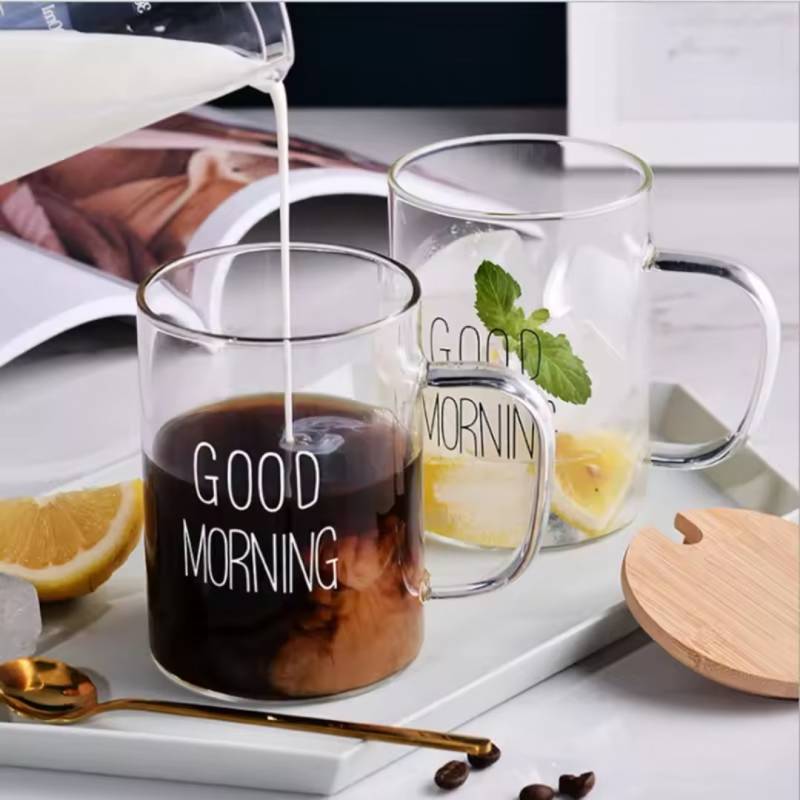 TAZA DE VIDRIO 500ML  GOOD MORNING