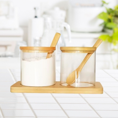 ESPECIERO X 2 C/TAPA+BASE Y CUCH BAMBOO