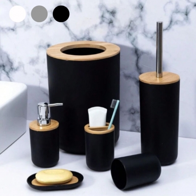 SET ACCESORIO BAÑO   6 PIEZAS REDONDO