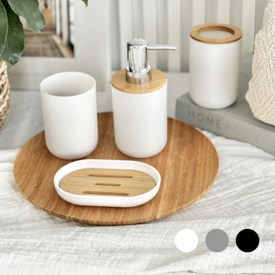 SET ACCESORIOS BAÑO  4 PIEZAS REDONDO