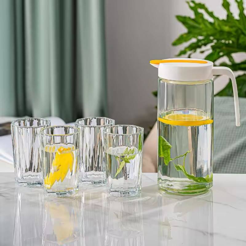 JARRA+4 VASOS VIDRIO DOBINT PREMIUM