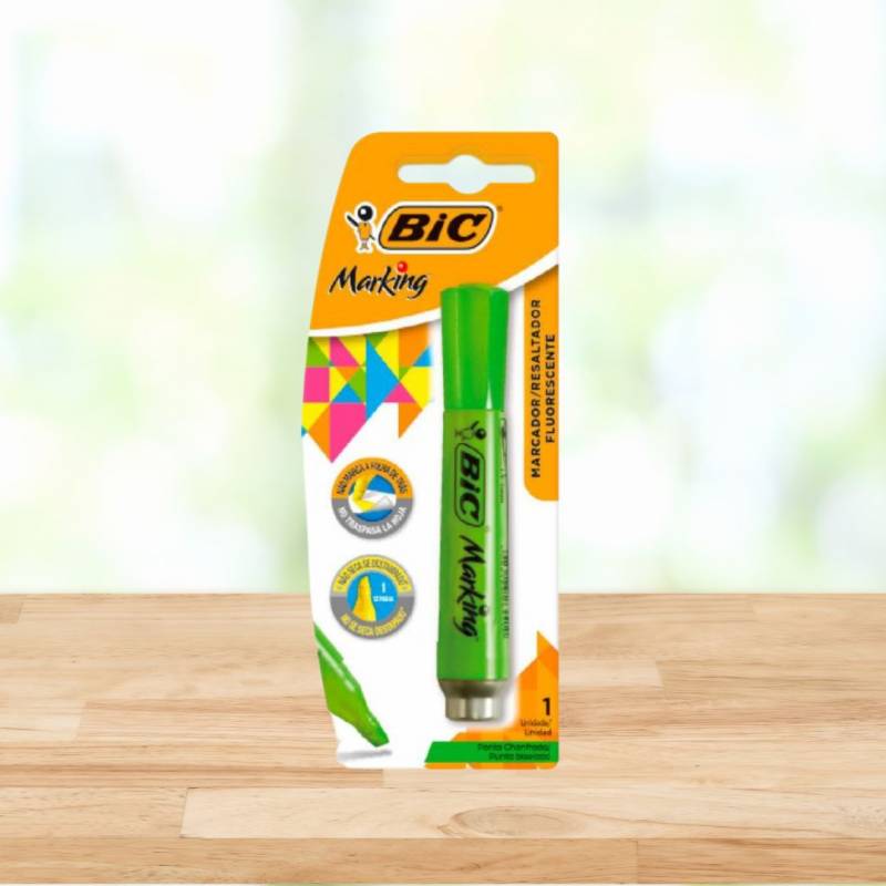 MARCADOR RES MANAOS  VERDE BLISTER X1