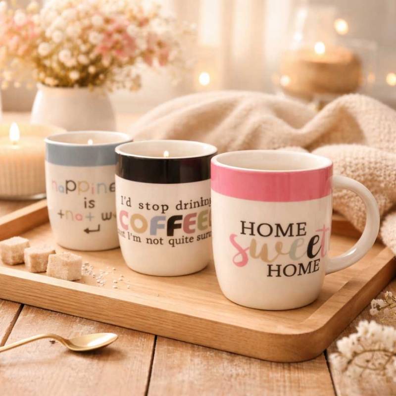TAZA BOMBE CERAMICA FRASES  8.6X9CM