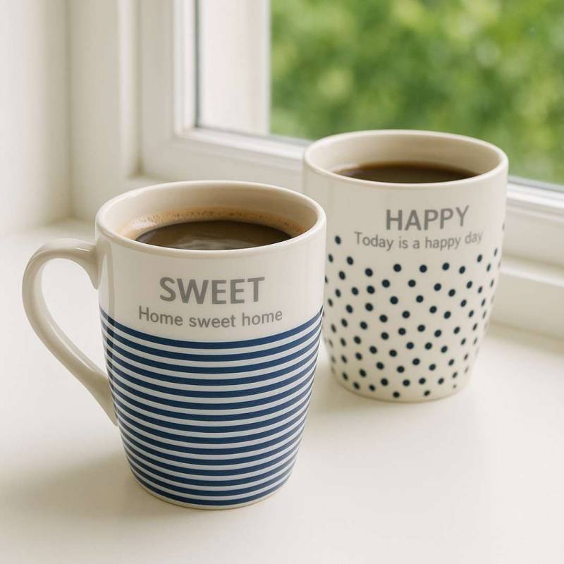 TAZA BOMBE CERAMICA PUNTOS 8.3X10.4CM