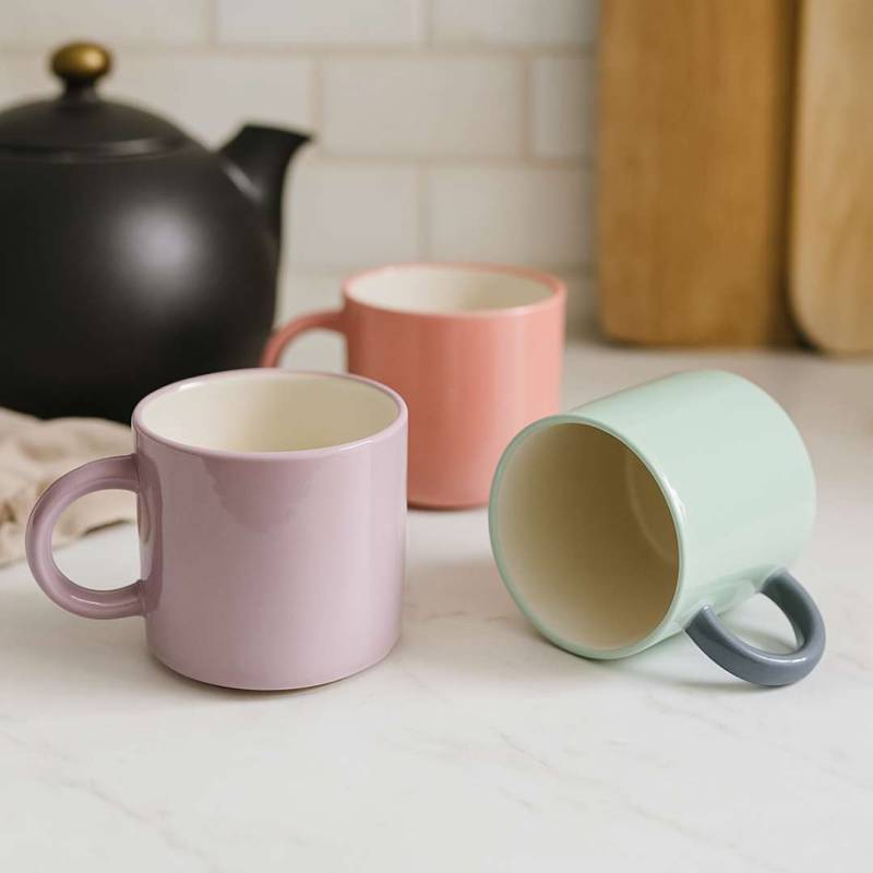 TAZA CERAMICA LISA  INT BLANCO.2