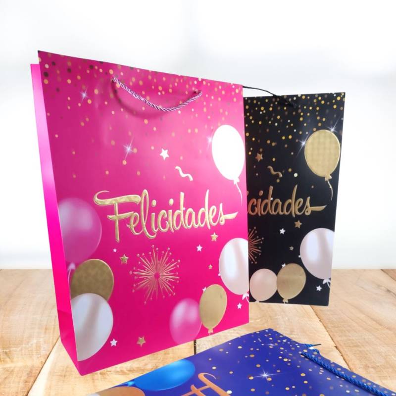 BOLSA DE REGALO FELICIDADES 40X30X12CM
