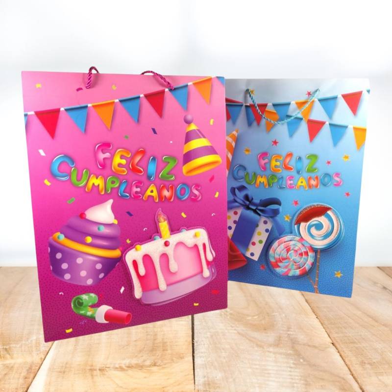 BOLSA DE REGALO FELIZ CUMPLE 40X30X12CM