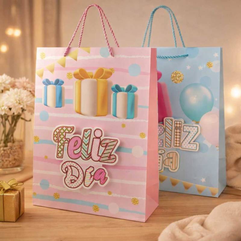 BOLSA DE REGALO FELIZ DIA 40X30X12CM