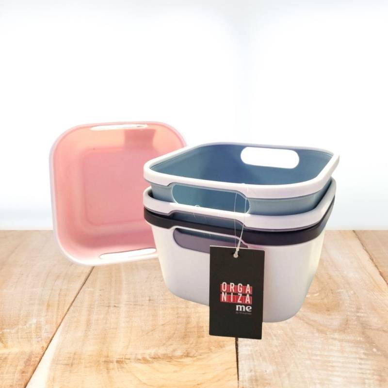 CANASTO PLASTICO    LISO 16X16X9CM