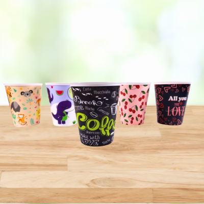 VASO PLAST 360ML     5 DISEÑOS