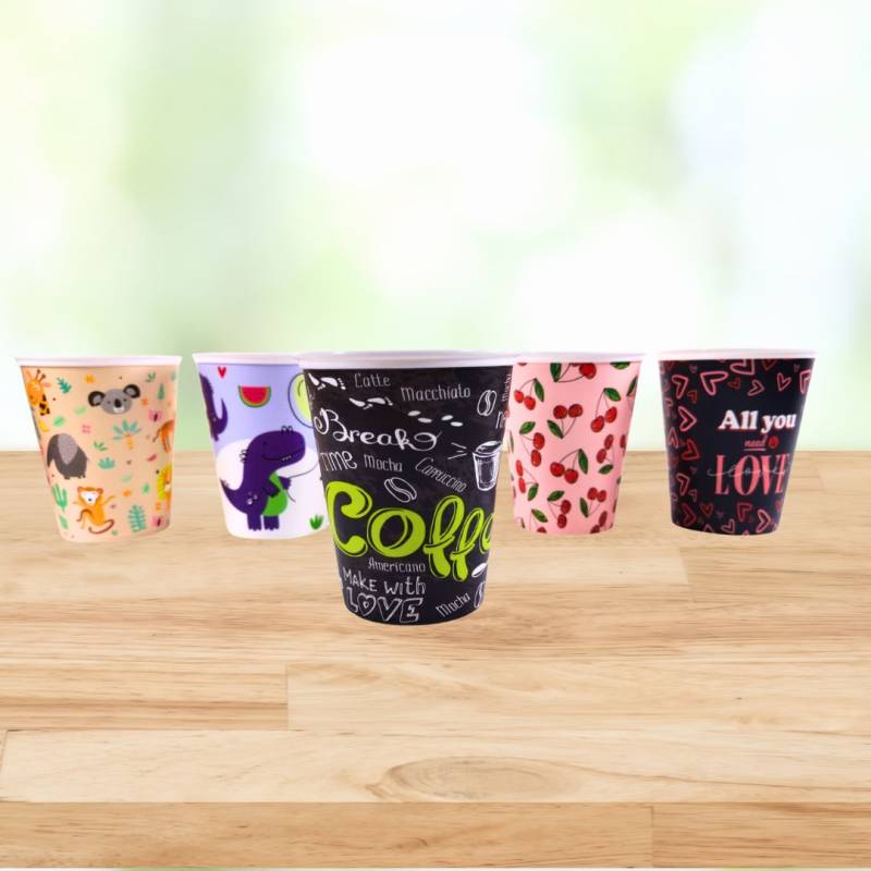 VASO PLAST 360ML     5 DISEÑOS