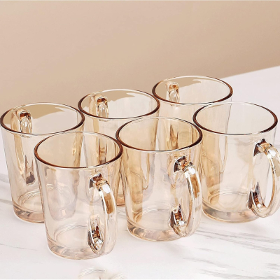 SET TAZAS X6 DORADA EN CAJA 315ML