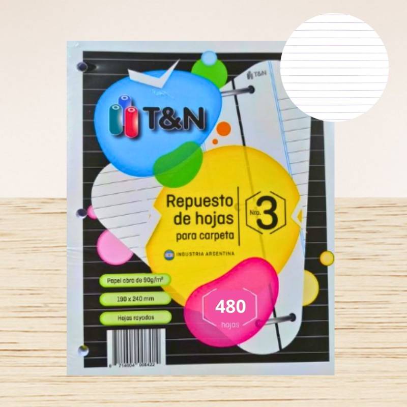 Repuesto N3 480Hjs Rayado 90Gr