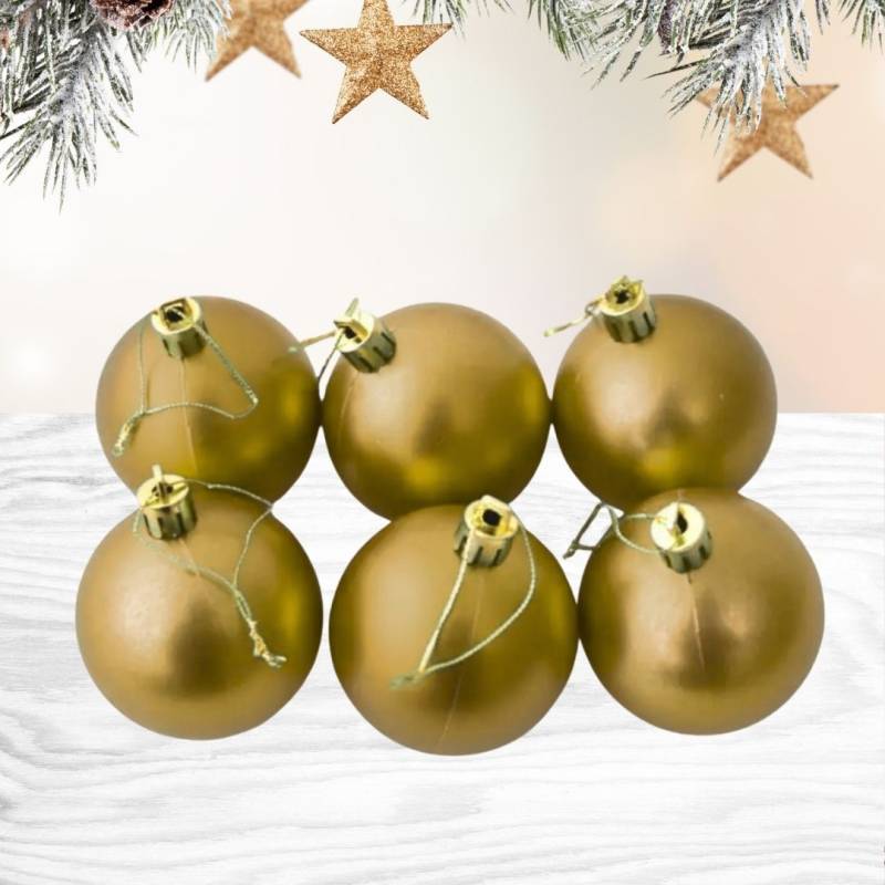 Globo Dorado Mate 6 Cm X6