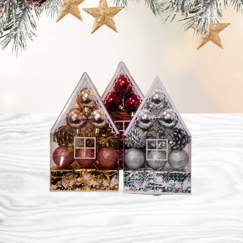 Set  Casita Mix Navideño 4Cm X12