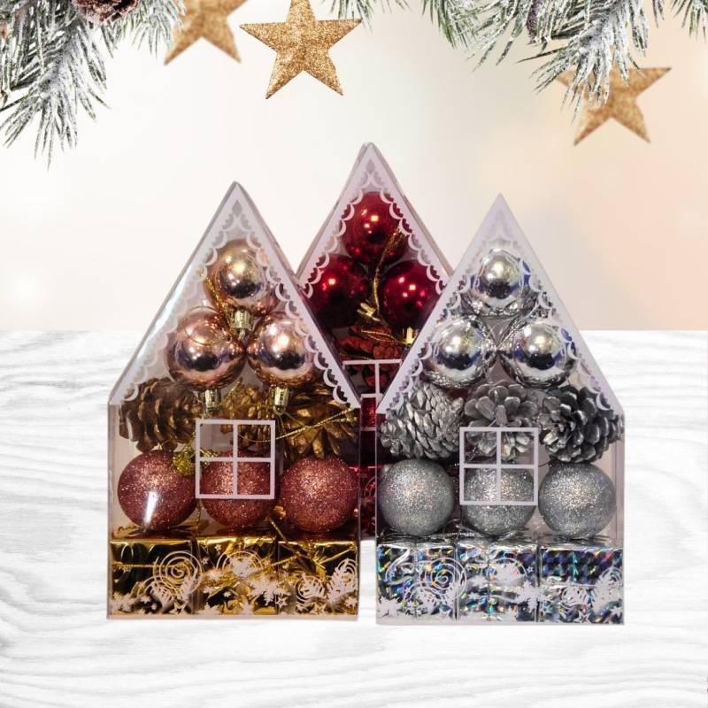 Set  Casita Mix Navideño 5Cm X12