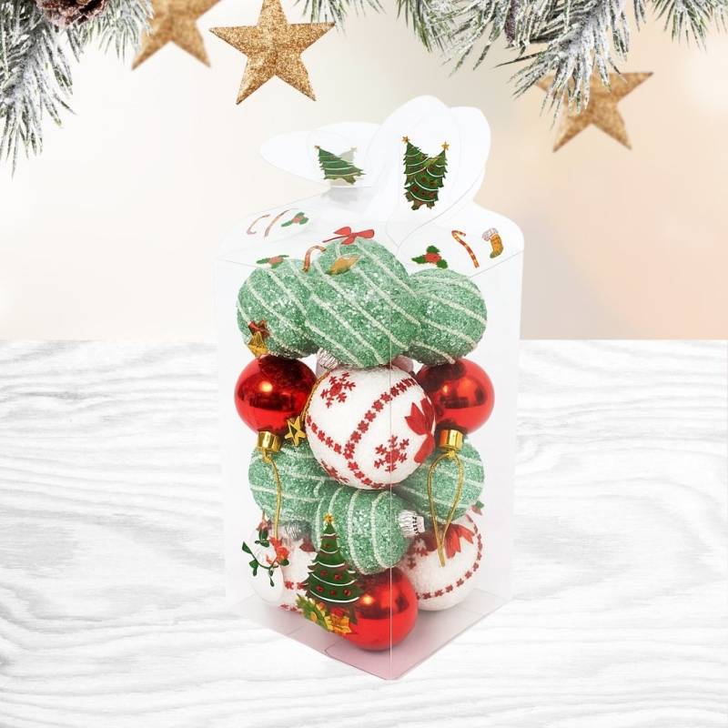 Set Globos Navidadeños 4-5-6 Cm X6