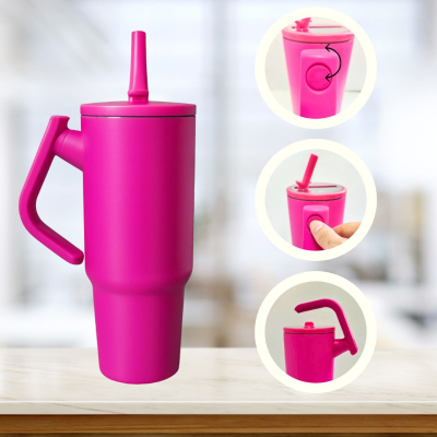 VASO TERMICO C/ASA   25.5*10*7CM 1200ML