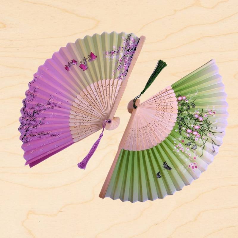 ABANICO COLORES Y     FLORES 21CM