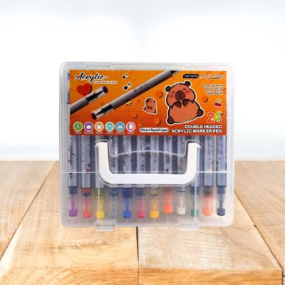 MARCADORES ACRILICOS X12 DOBLE PUNTA E/CAJA