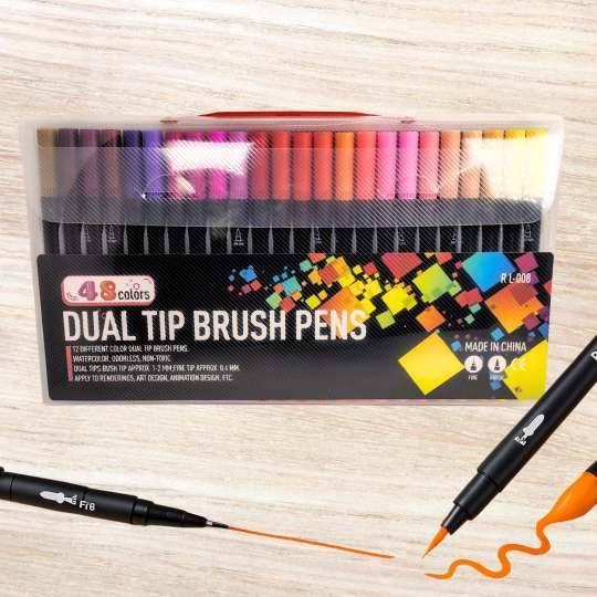 MARCADORES DOBLE PUNTA X48 E/ESTUCHE