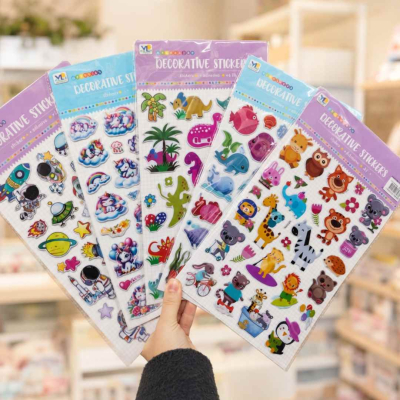 STICKER ANIMALES SURTIDOS 3D PLANCHA GRANDE