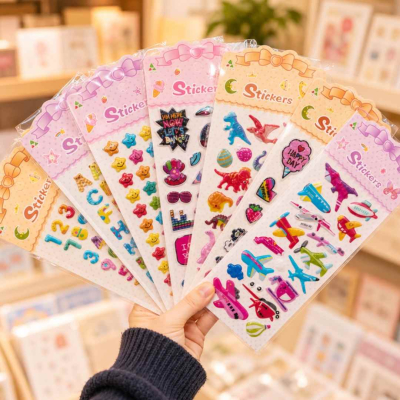 STICKER CON RELIEVE MOTIVOS SURTIDOS