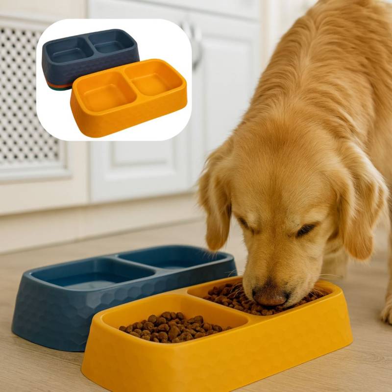COMEDERO DOBLE PARA  MASCOTA 15*15*5CM