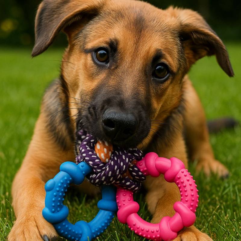JUGUETE P/MASCOTA SOGA C/ DOS AROS