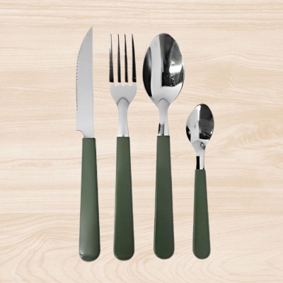 CUCHARA HOME VERDE   MILITAR X12