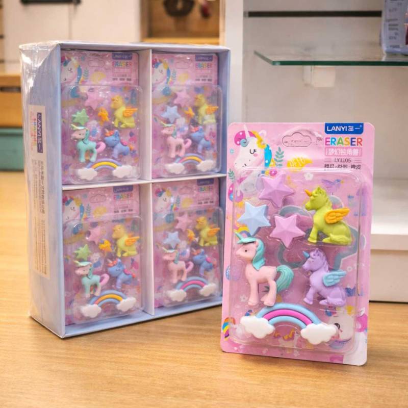 GOMAS EN  BLISTER  X 7 UNICORNIO