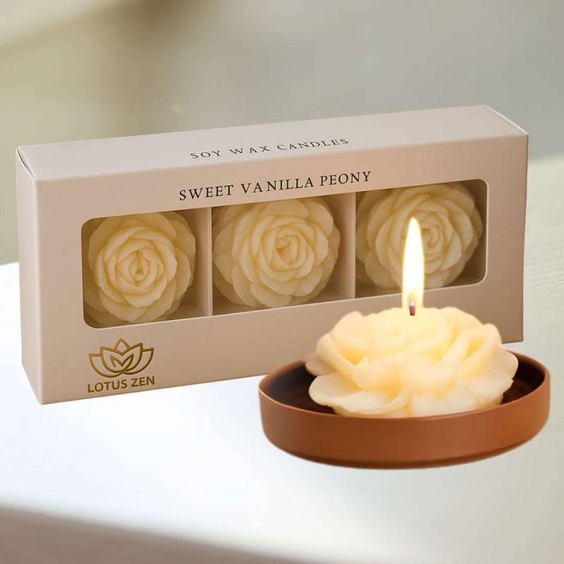 VELA DE SOJA AROMATICA X3 PEONIAS E/CAJA REGALO
