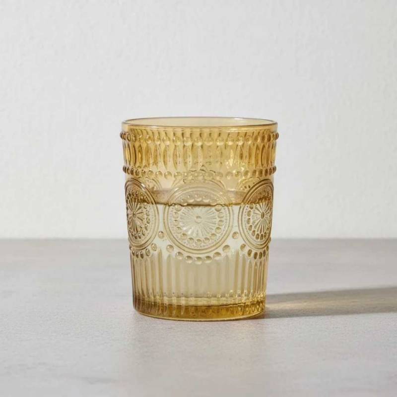 SET X6 VASOS  CORTO LABRADO DORADO