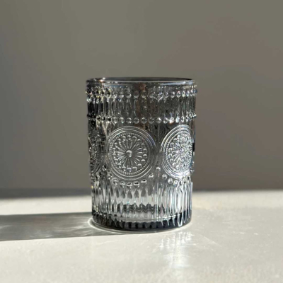 SET X6 VASOS CORTO  LABRADO NEGRO