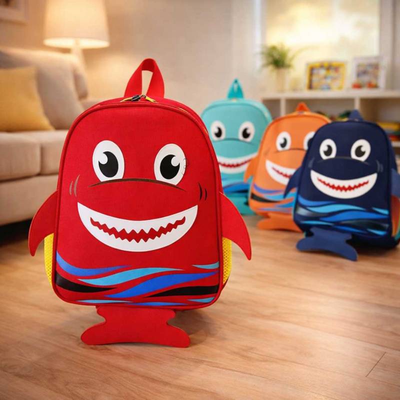 MOCHILA INFANTIL TIBURON 5 COL 28X23X12CM