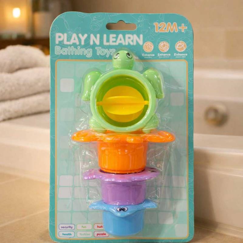JUEGO DE BAÑERA TORTUGA X4