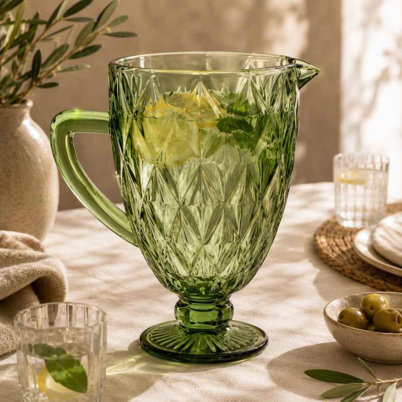 Jarra De Vidrio 1.5Lt Color Verde